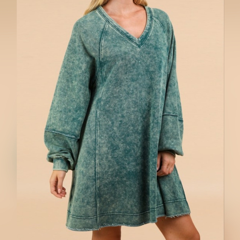 Teal Long Sleeve Women's Dress
